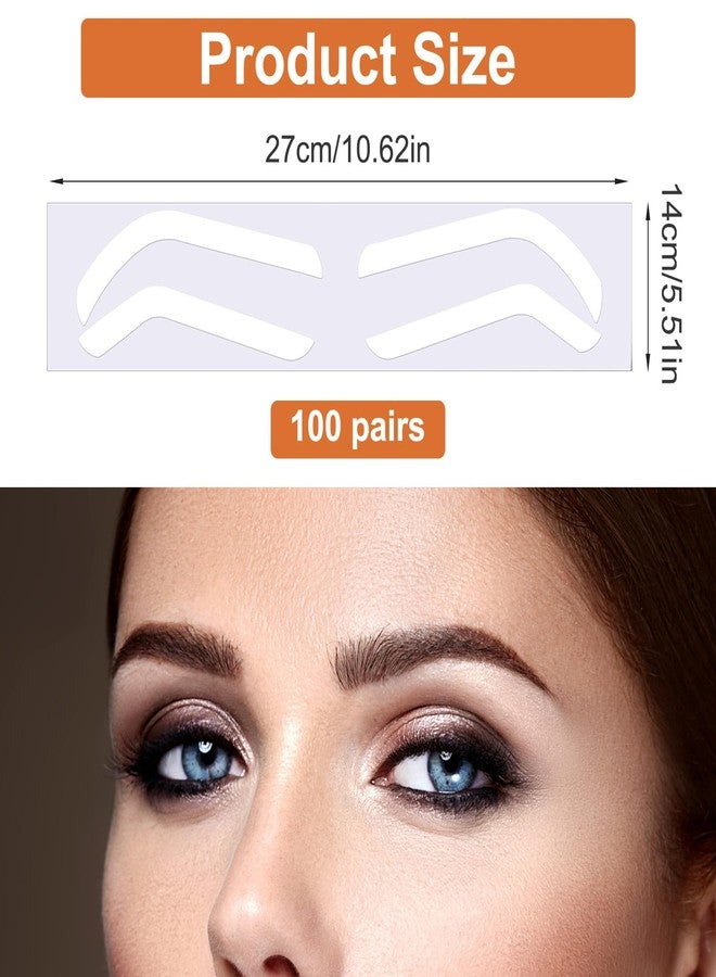Guduling 100 Pairs Disposable Eyebrow Tape,Eyebrow Stencil Stickers Disposable,Adhesive Eyebrows Stencils for Women,3 Shapes Eyebrows Tape Strips Gentle Adhesive No-Residue Guides for Women - Image 2
